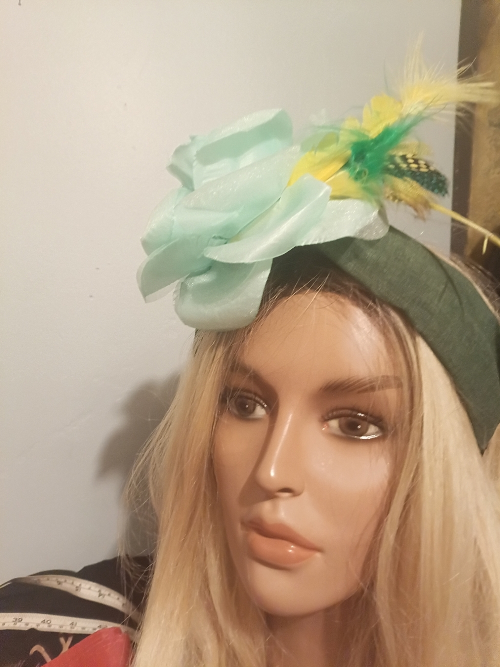 Mint Flower Feather Headband - Women Accessories